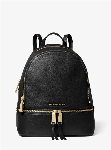 michael kors rhea rugzak|Michael Kors large leather backpack.